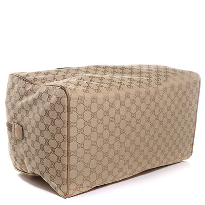 Gucci GG Monogram Web Medium Collapsible Carry On Duffle Beige Gold 4 of 8
