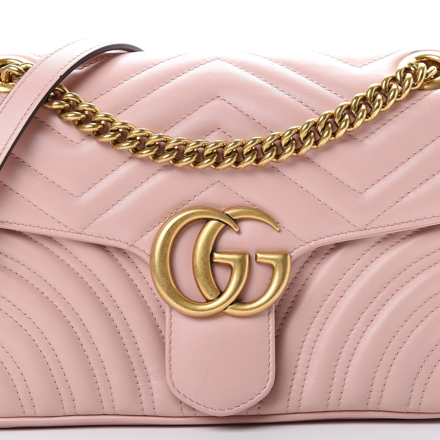 Gucci Calfskin Matelasse Small GG Marmont Shoulder Bag Perfect Pink 7 of 13