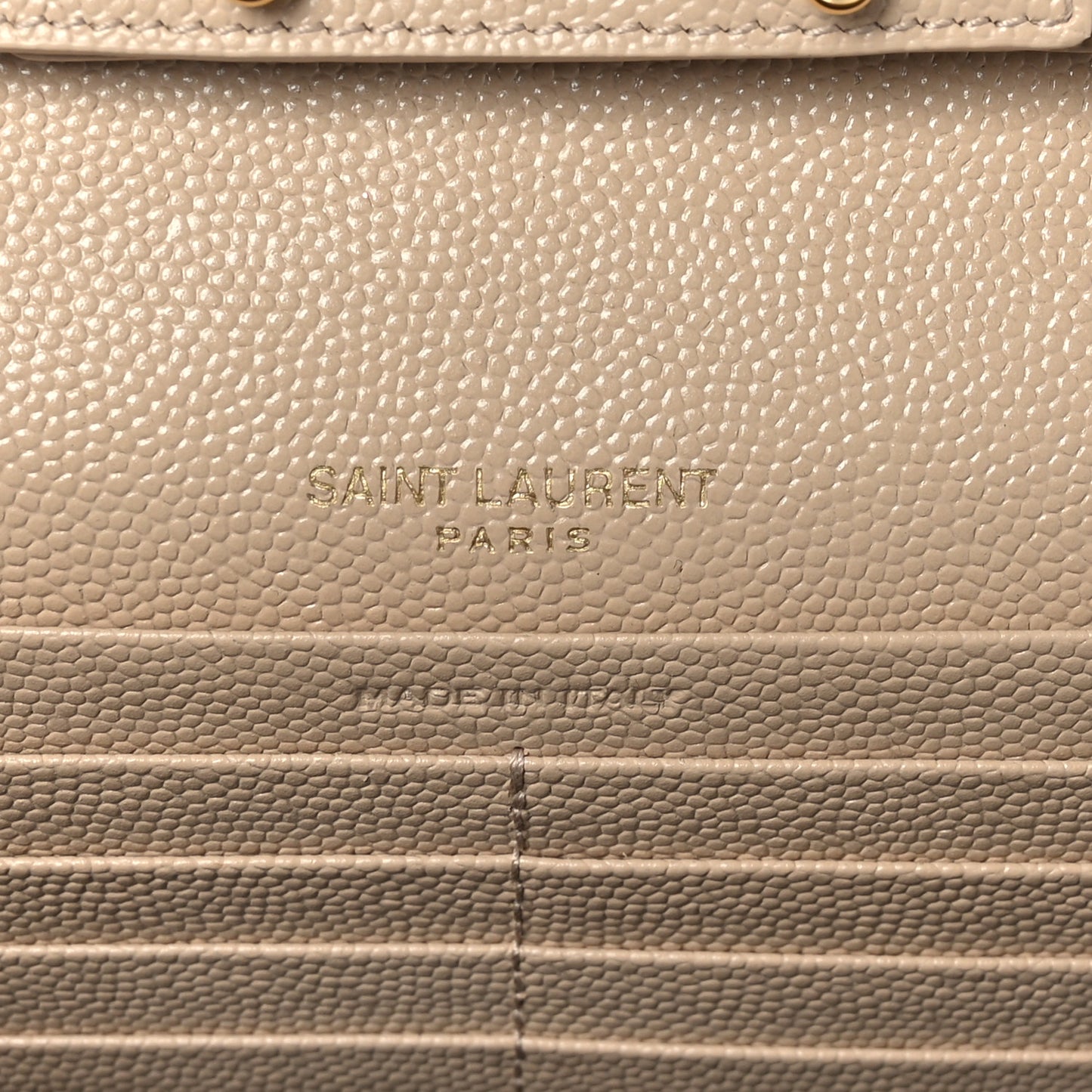 Grain De Poudre Matelasse Chevron Monogram Chain Wallet Dark Beige