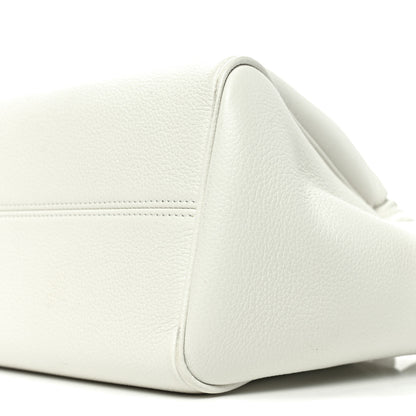 Celine Calfskin Cuir Small Triomphe Cabas Drawstring White 9 of 9