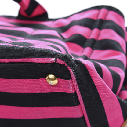 Prada Canapa Striped Tote Fuxia 9 of 15