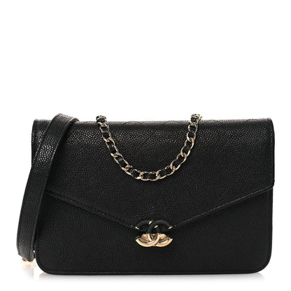 Chanel Grained Calfskin Quilted Cuba Wallet On Chain WOC Black 1 of 12