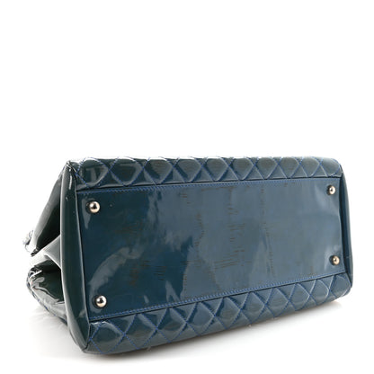 Chanel Patent Quilted Large Just Mademoiselle Bowling Bag Dark Blue 4 of 10