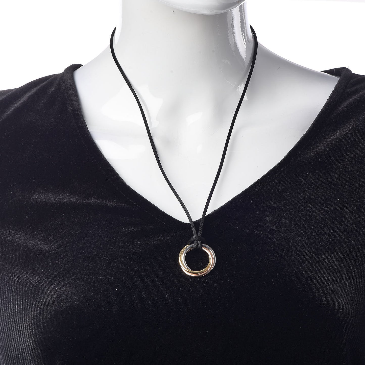 18K Pink Yellow White Gold Trinity Cord Necklace