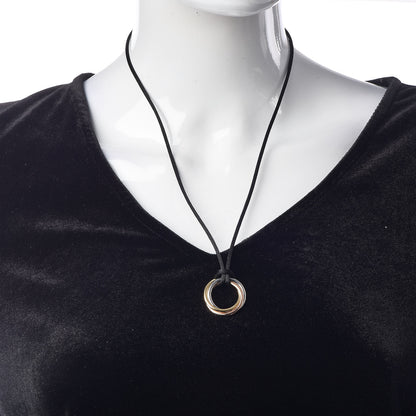Cartier 18K Pink Yellow White Gold Trinity Cord Necklace 2 of 6
