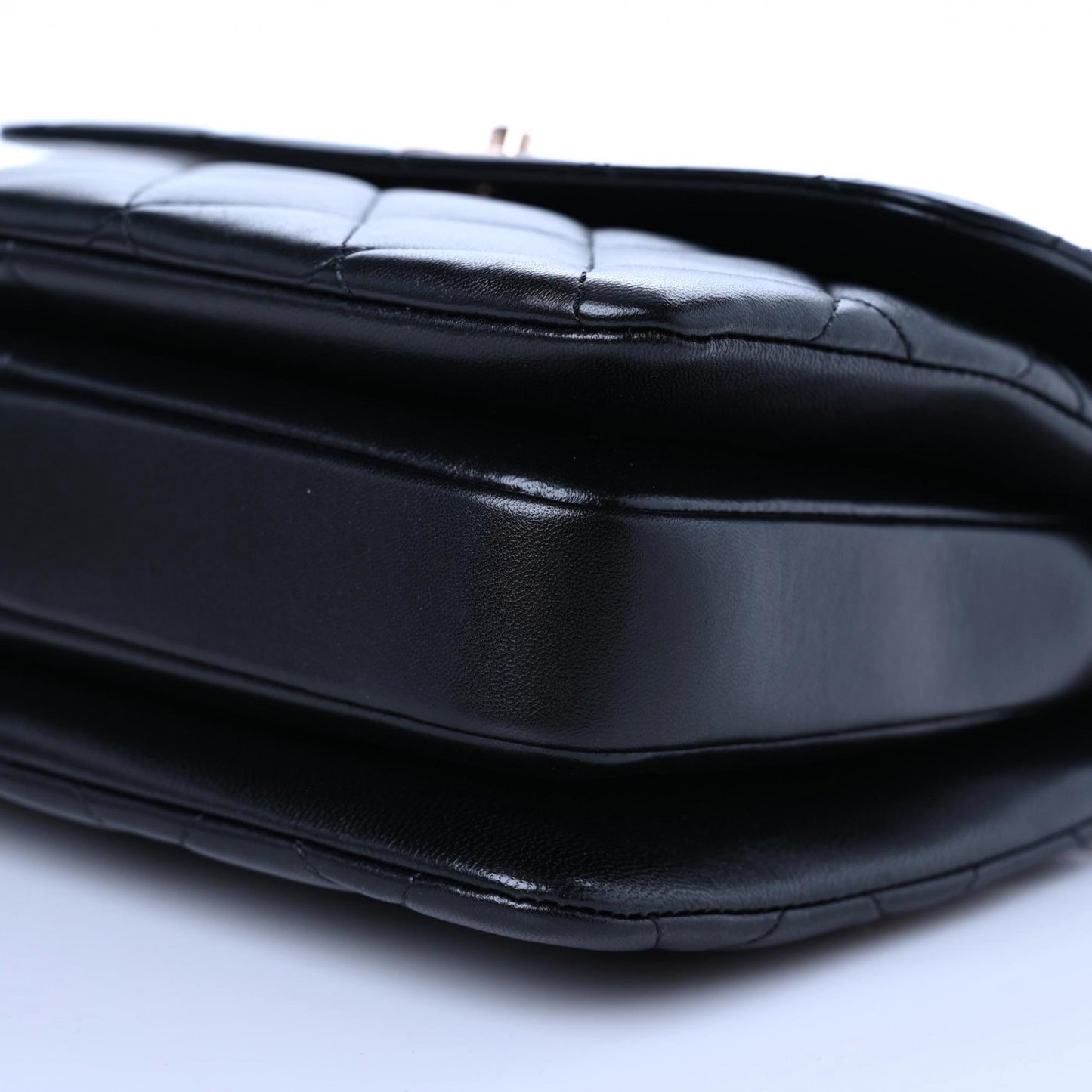 Lambskin Quilted Small Trendy CC Dual Handle Flap Bag Black