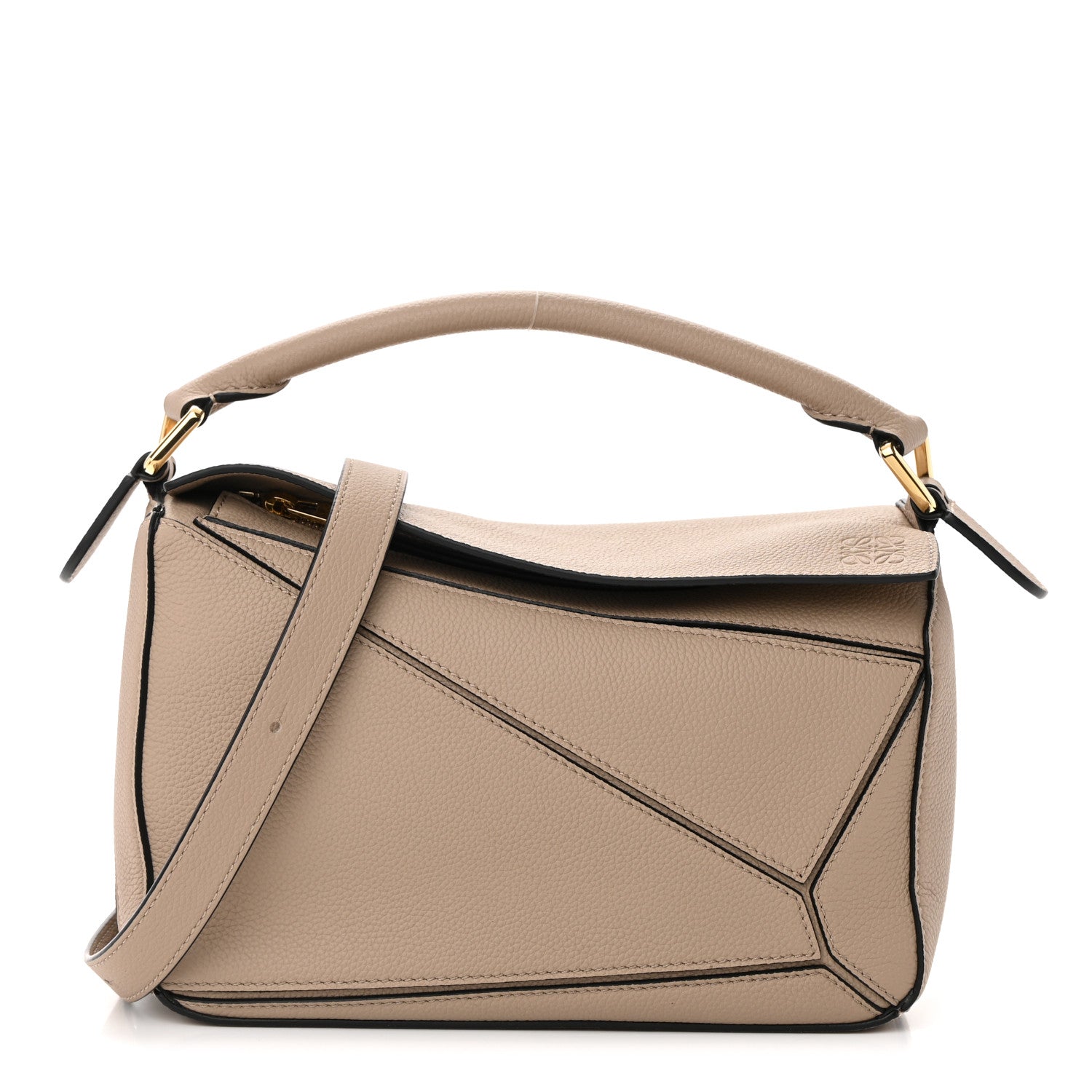 Loewe Grained Calfskin Small Puzzle Bag Sand 1 of 12