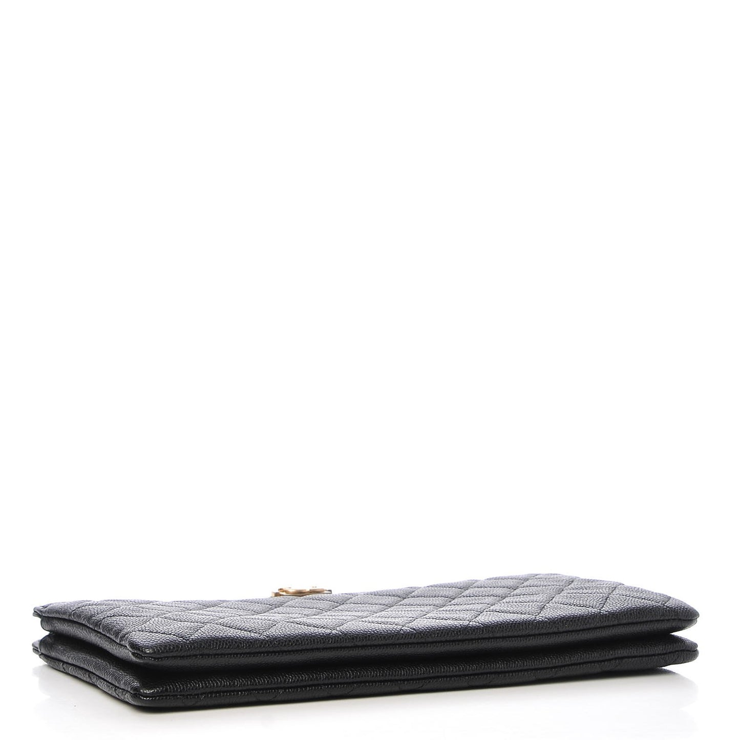 Caviar Quilted Small Zipped Boy Pouch Black