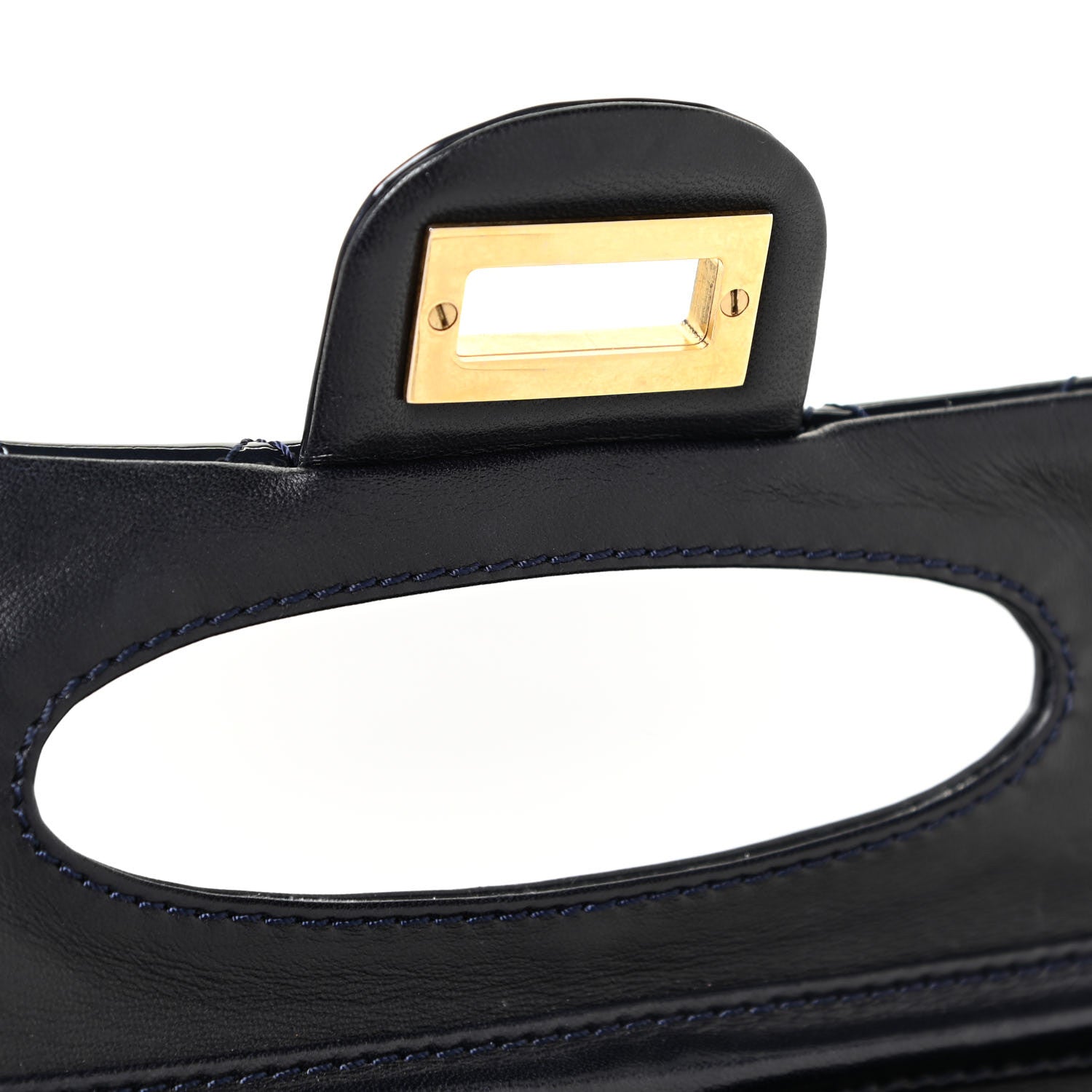 Chanel Patent Quilted 2.55 Reissue East West Clutch Navy Blue 11 of 14