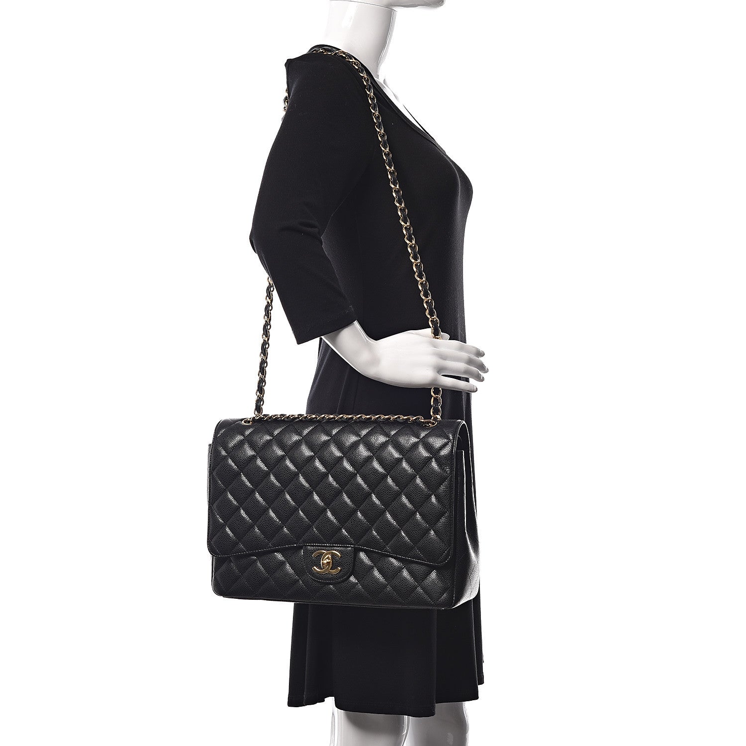 Chanel Caviar Quilted Maxi Double Flap Black 2 of 19