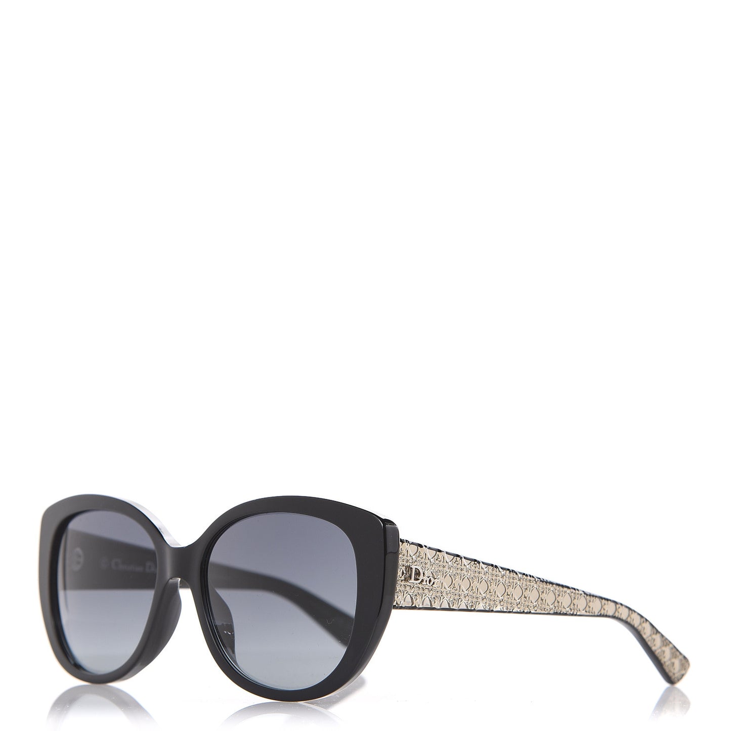 Resin Micro-Cannage Dior Lady 1 Sunglasses Silver Black