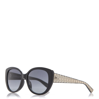 Christian Dior Resin Micro-Cannage Dior Lady 1 Sunglasses Silver Black 1 of 9