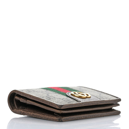 Gucci X DISNEY GG Supreme Monogram Web Three Little Pigs Ophidia Card Case Wallet Beige New Acero 4 of 11