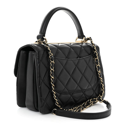 Chanel Lambskin Quilted Small Trendy CC Dual Handle Flap Bag Black 3 of 11