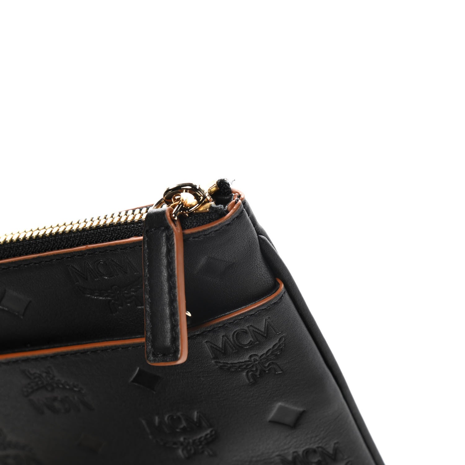 MCM Calfskin Ottomar Monogram Medium Crossbody Pouch Black 9 of 11