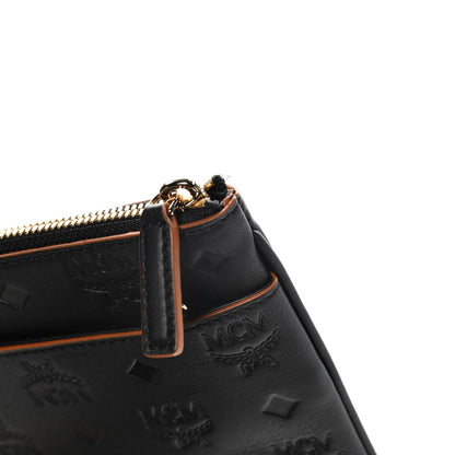MCM Calfskin Ottomar Monogram Medium Crossbody Pouch Black 9 of 11