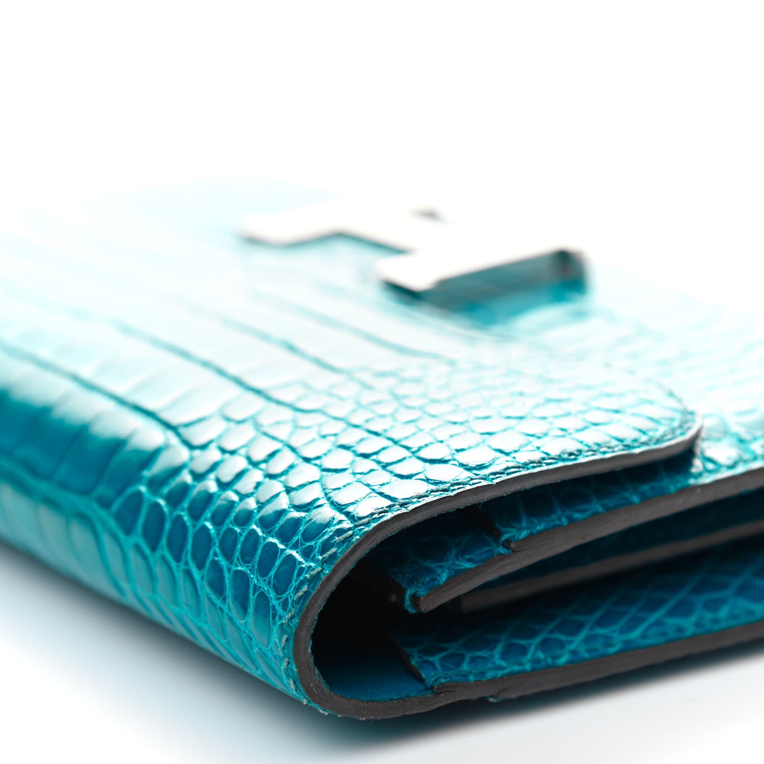 Hermes Shiny Alligator Constance Wallet Bleu Izmir 11 of 16