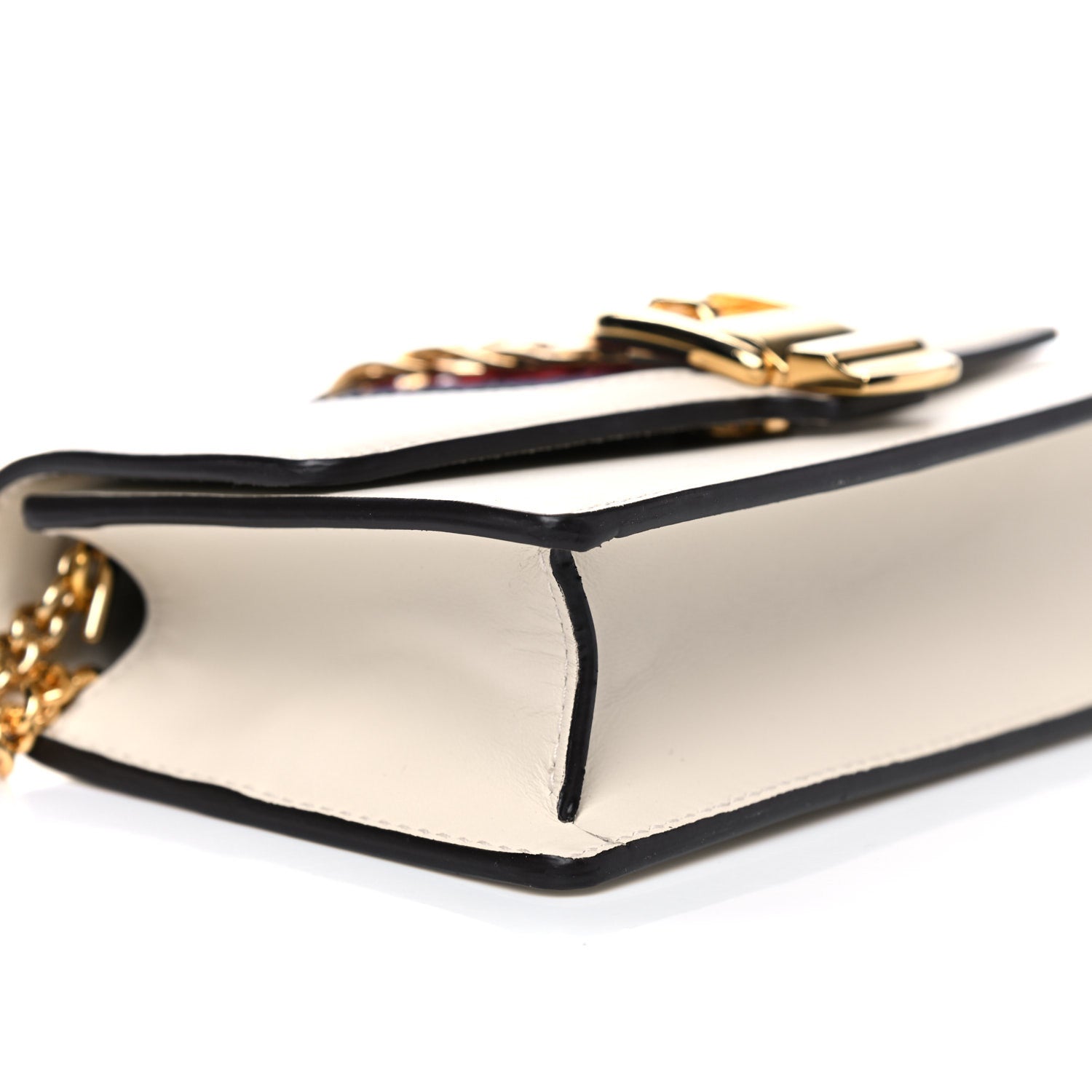 Gucci Calfskin Super Mini Sylvie Chain Shoulder Bag White 9 of 13