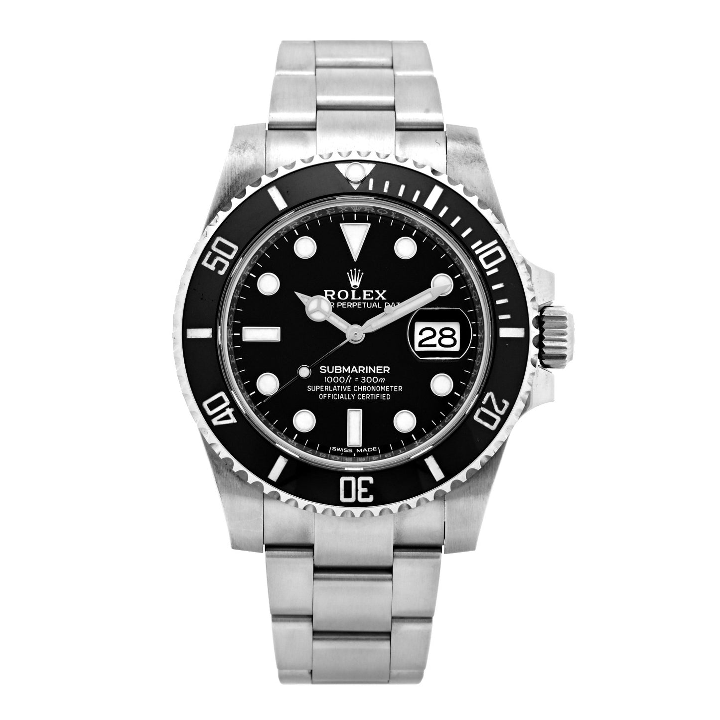 Stainless Steel 40mm Oyster Perpetual Submariner Date Watch Black 116610LN