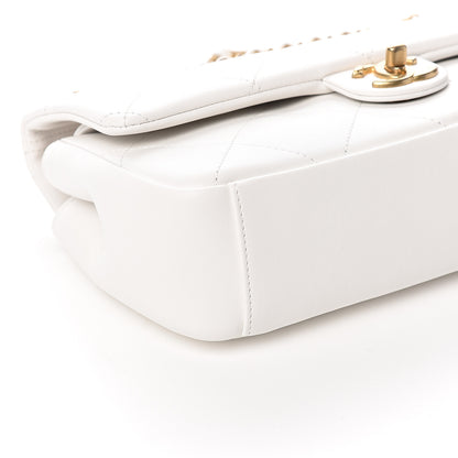 Chanel Lambskin A Real Catch Flap Bag White 7 of 13