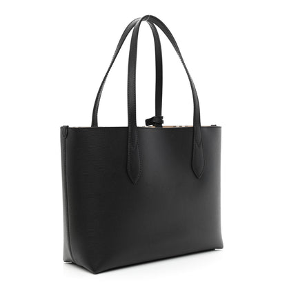 Burberry Grainy Calfskin Haymarket Check Small Reversible Tote Black 12 of 17