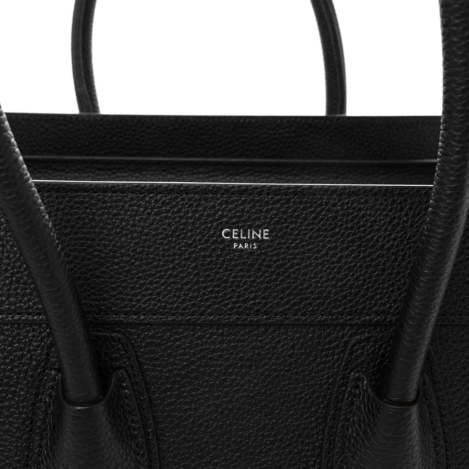 Celine Drummed Calfskin Micro Luggage Black 7 of 10