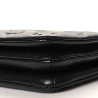 Louis Vuitton Lambskin Embossed Monogram Pochette Coussin Black 10 of 10