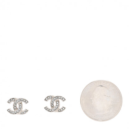 Chanel Crystal Mini Timeless CC Earrings Silver 2 of 4