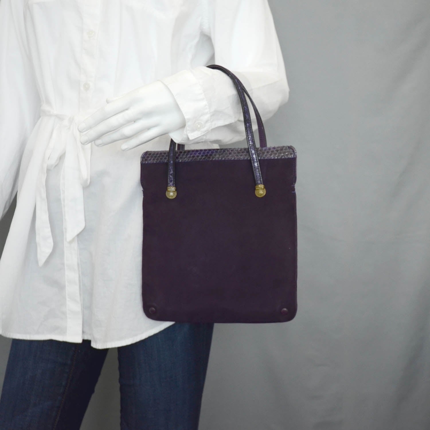 Marc Jacobs Suede and Python Trim Evening Bag Violet 2 of 8
