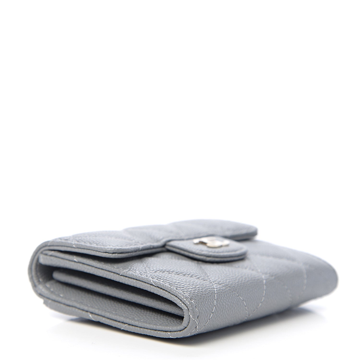 Chanel Caviar Quilted Flap Card Holder Wallet Dark Grey 3 of 7