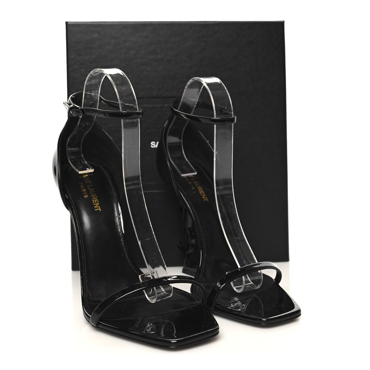 Patent Calfskin Opyum 110 Sandals 41 Black