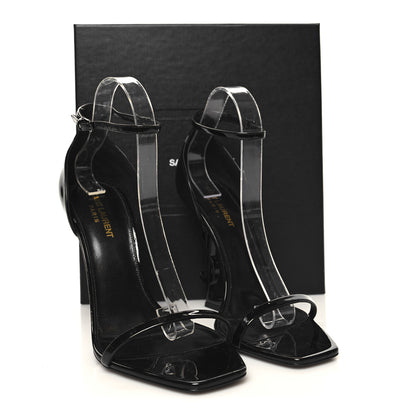 Saint Laurent Patent Calfskin Opyum 110 Sandals 41 Black 9 of 9