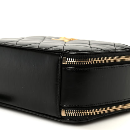Chanel Shiny Calfskin Quilted Top Handle Vanity Black 11 of 12