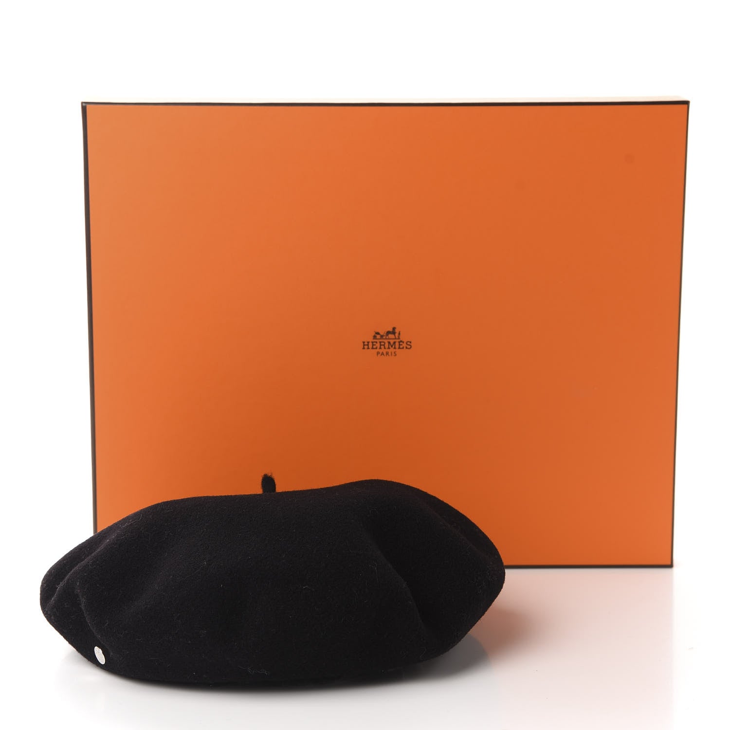 Hermes Wool Bonnie Beret 56 Black 5 of 5