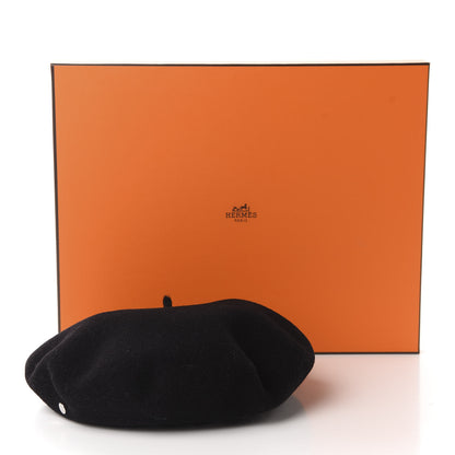 Hermes Wool Bonnie Beret 56 Black 5 of 5