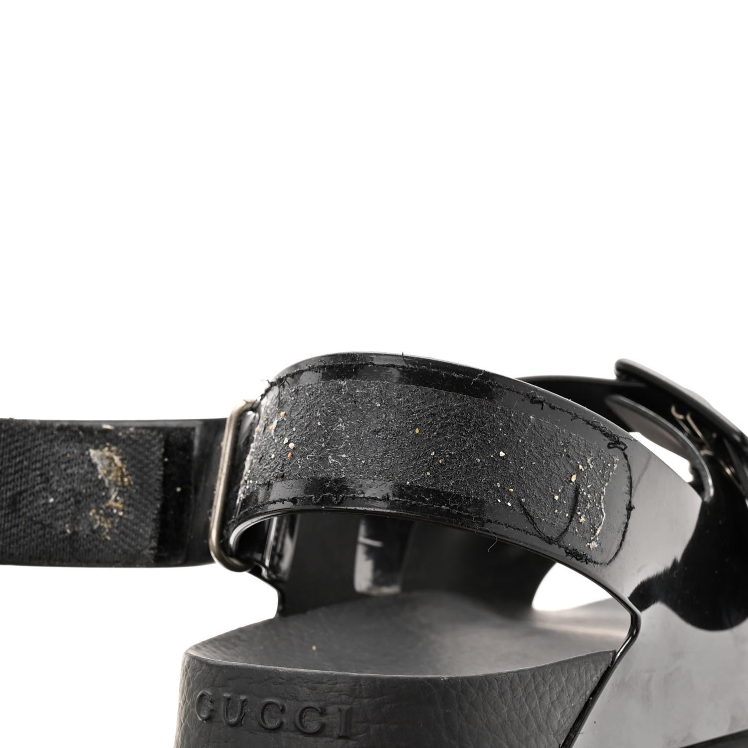 Gucci Rubber Mini Double G Womens Isla Dad Sandals 38 Black 10 of 11