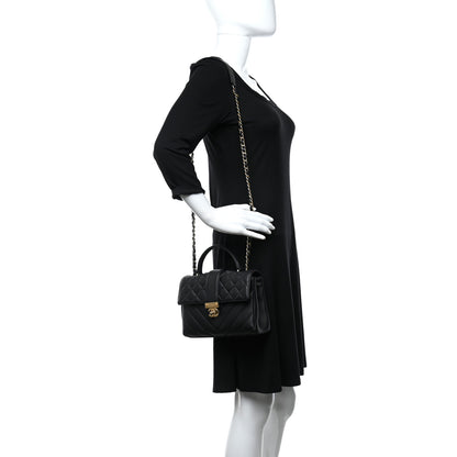 Chanel Calfskin Quilted Chevron In The City Bag Black 2 of 9