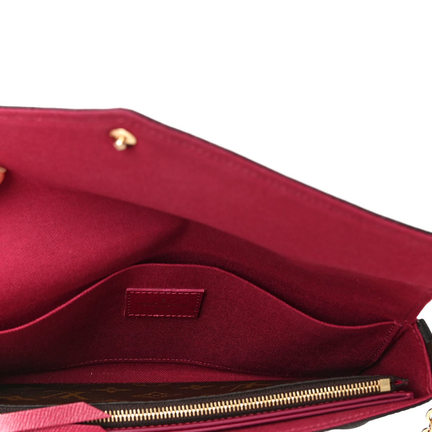 Monogram Pochette Felicie Chain Wallet Fuchsia