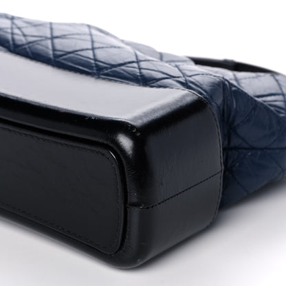 Chanel Aged Calfskin Quilted Medium Gabrielle Hobo Navy Black 11 of 13