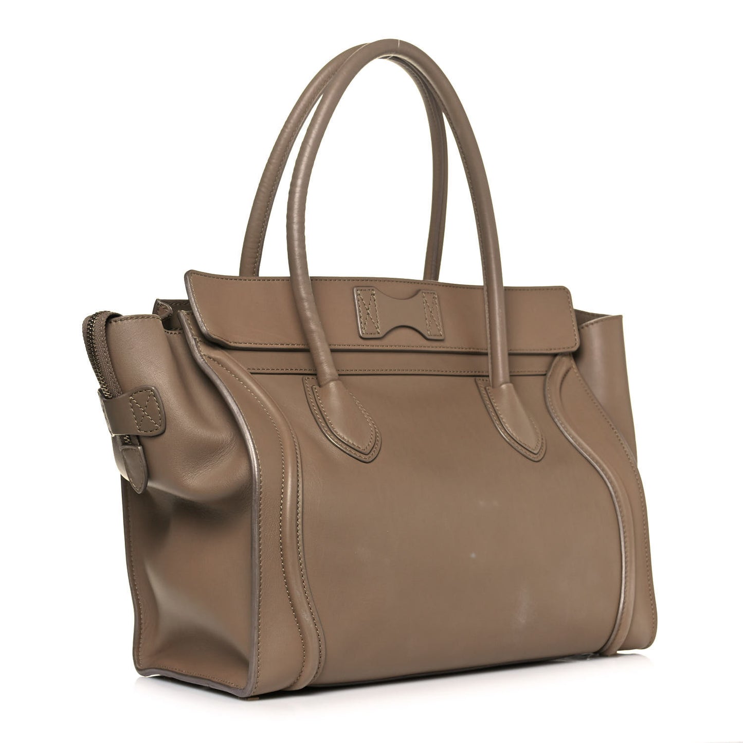 Smooth Calfskin Shoulder Luggage Camel