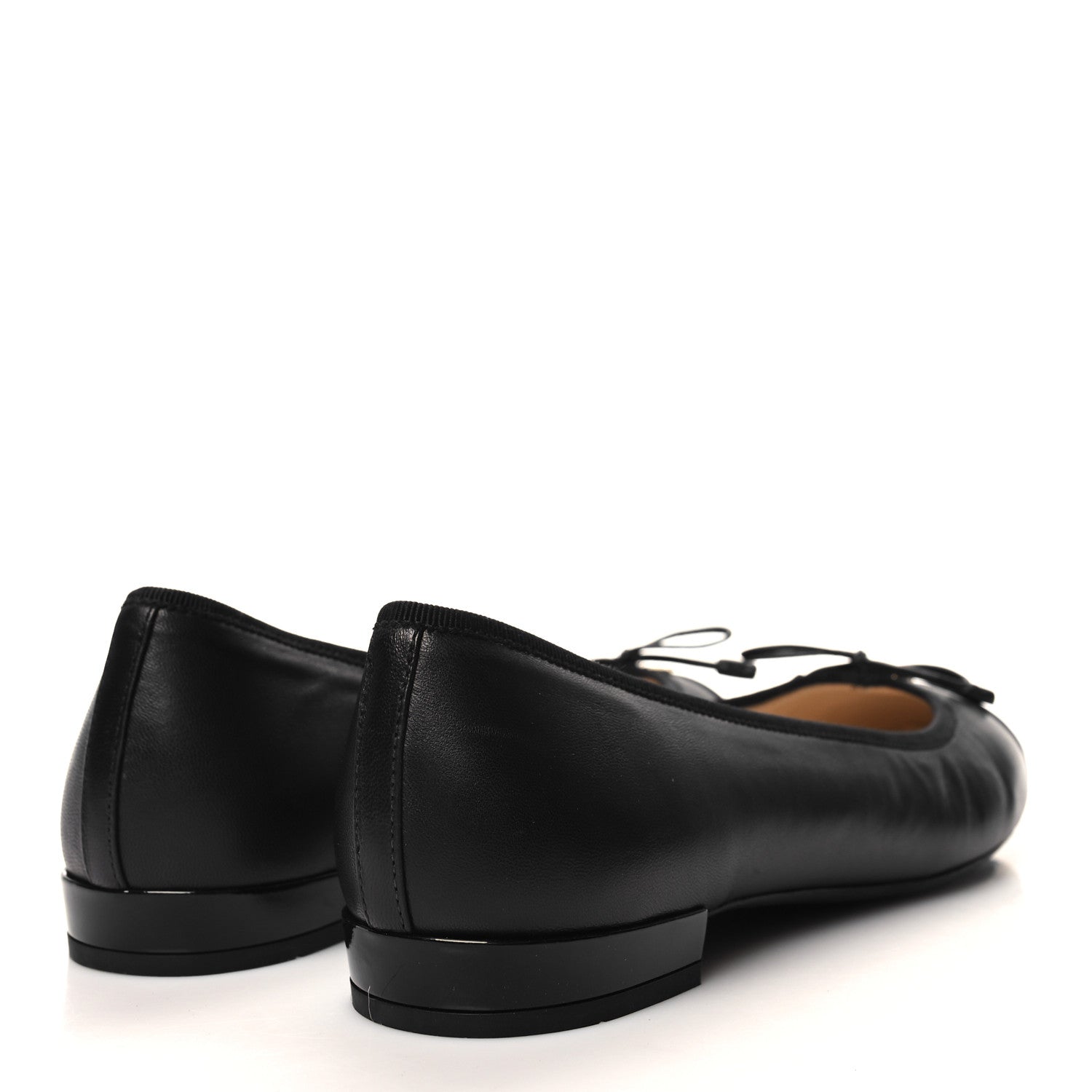 Prada Nappa Vernice Cap Toe Logo Bow Ballerina Flats 38 Black 4 of 8