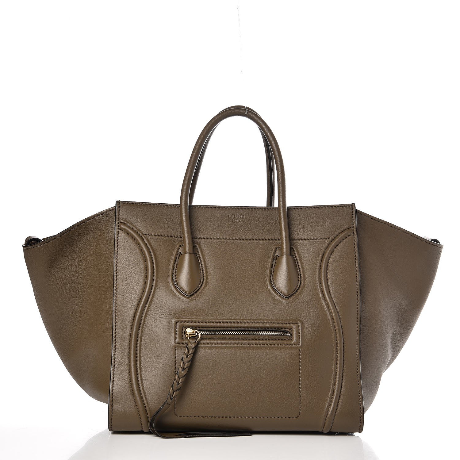 Celine Supple Calfskin Medium Phantom Luggage Khaki 1 of 9