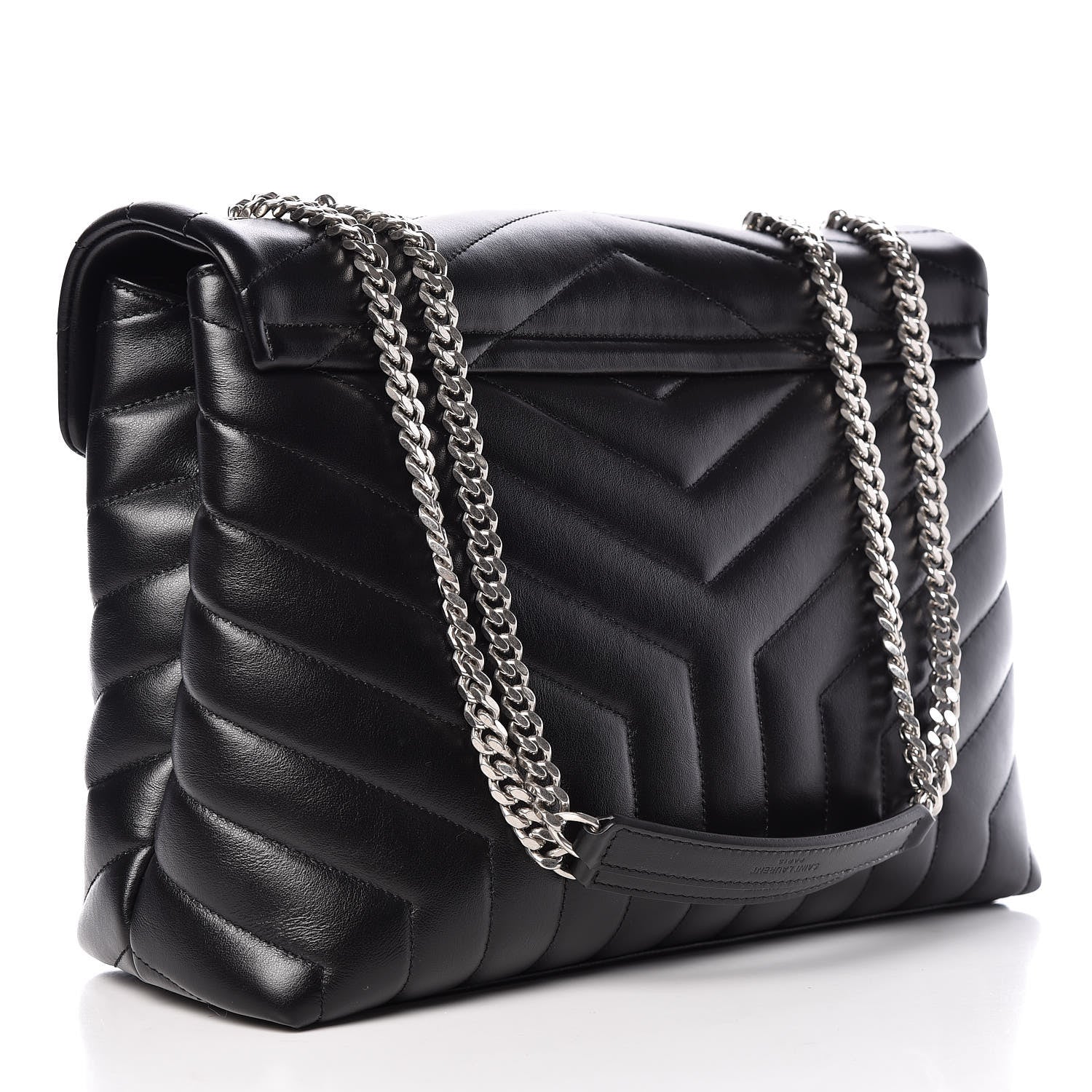 Saint Laurent Calfskin Y Quilted Monogram Medium Loulou Chain Satchel Black 3 of 9