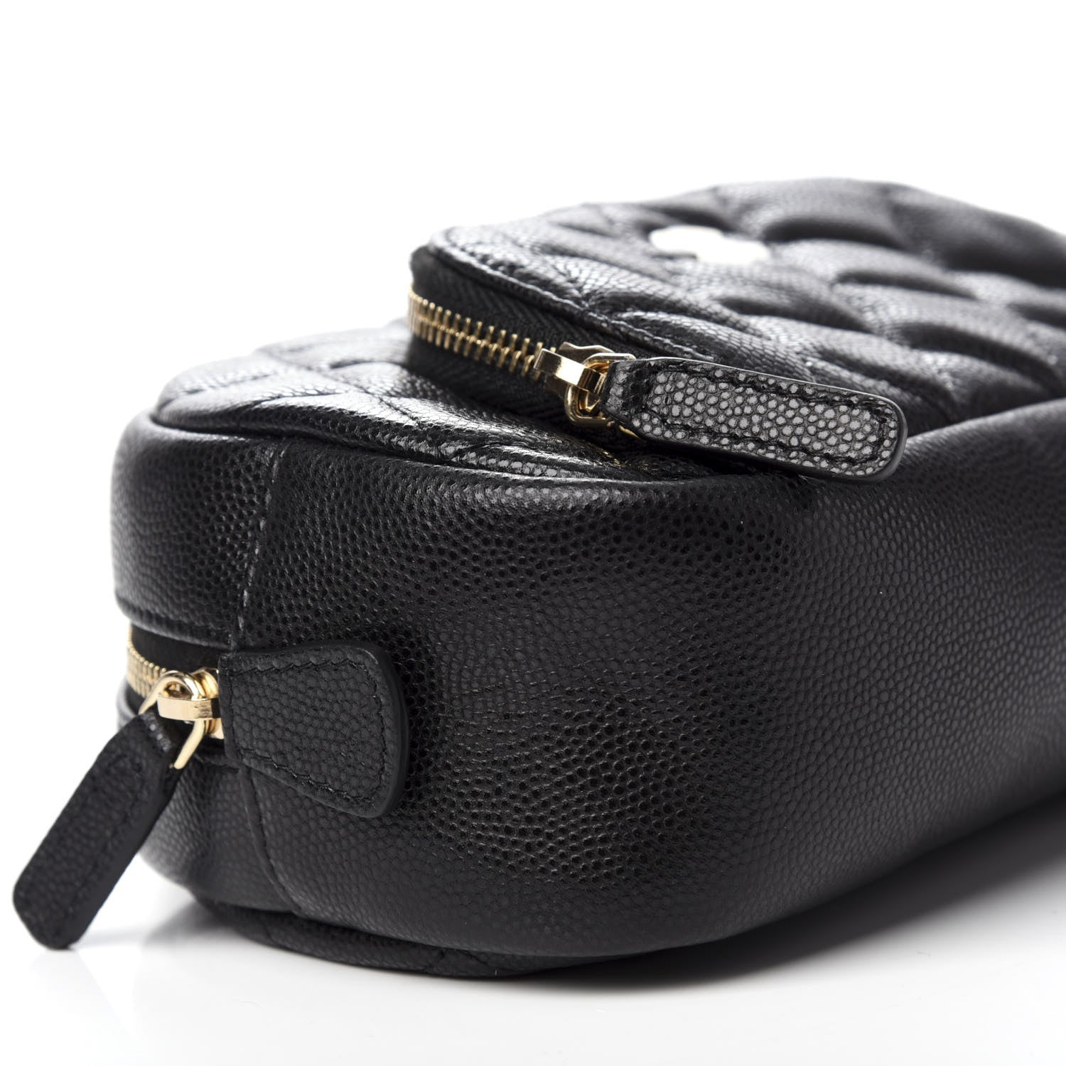 Chanel Caviar Quilted Double Zip Pouch Black 6 of 8