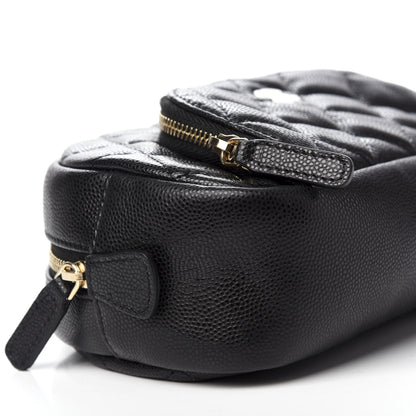 Chanel Caviar Quilted Double Zip Pouch Black 6 of 8