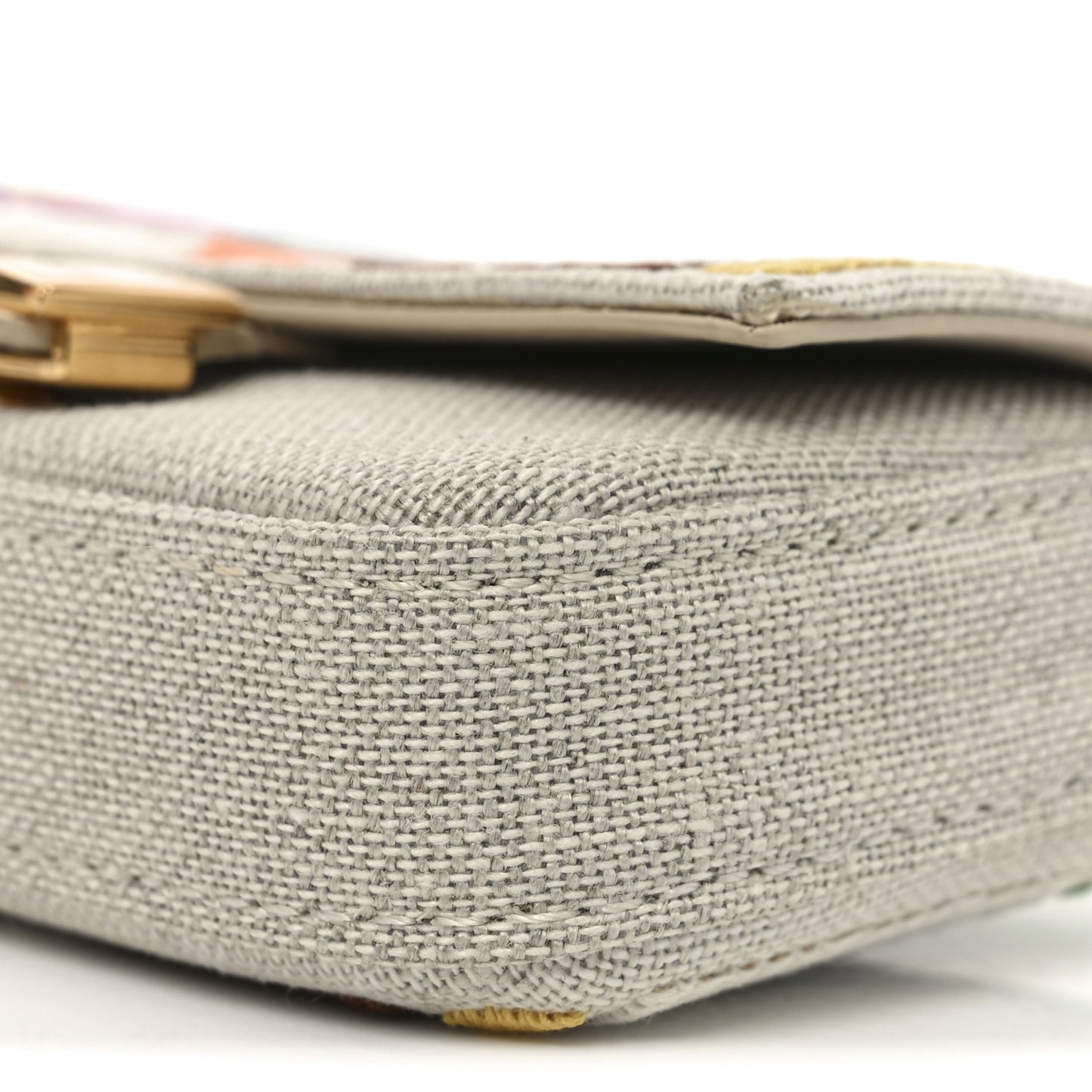 Canvas Vitello King FF Multicolor Embroidered Nano Baguette Charm Multicolor