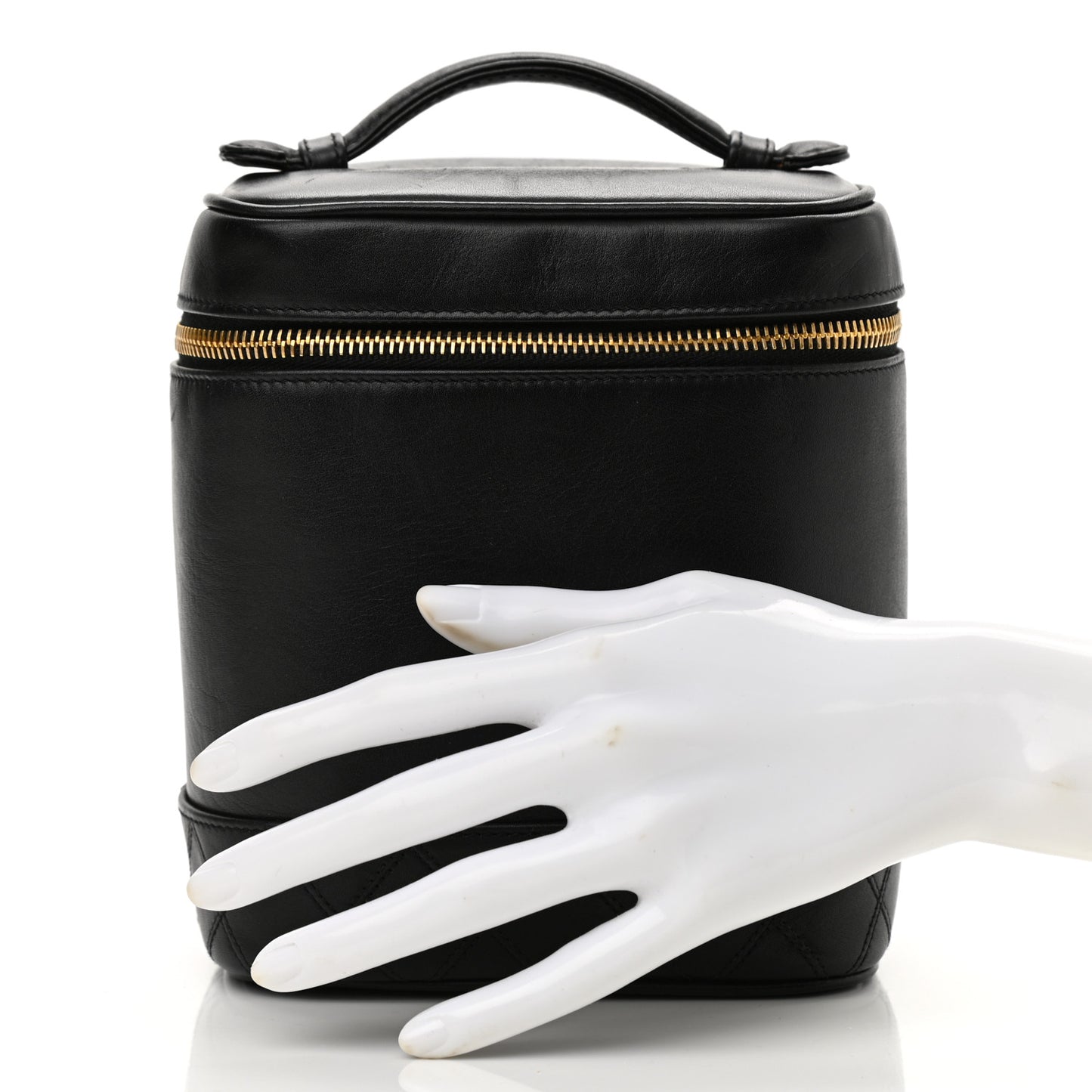 Lambskin Vanity Cosmetic Case Black
