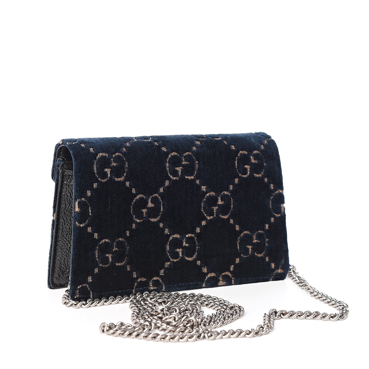 Velvet GG Monogram Super Mini Dionysus Shoulder Bag Blue Beige Black