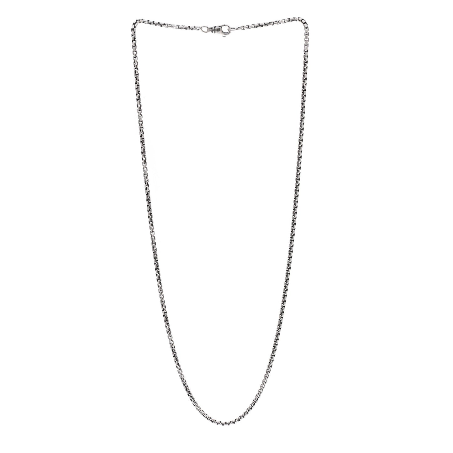 Sterling Silver 2.7mm Small Box Chain Necklace 22"