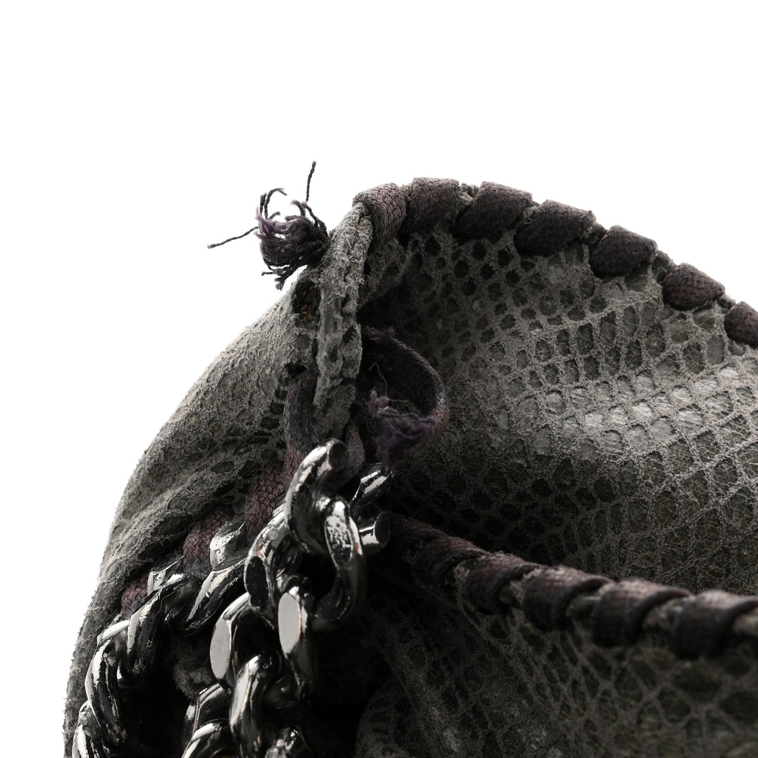 Stella McCartney Metallic Faux Snakeskin Big Falabella Tote Grey 13 of 13